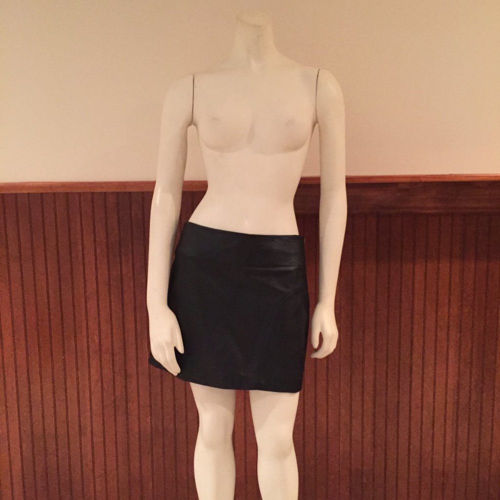 L.A.M.B. Black Leather Skirt - Size 4